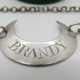 George III Sterling Silver Bright Cut Crescent 'Brandy' Decanter Label c1770