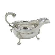 George III Sterling Silver Scrolled Sauce or Gravy Boat Antique 1762 London