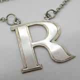 William IV Scottish Sterling Silver 'R' Rum Decanter Label Antique 1838 Glasgow