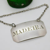 George IV Sterling Silver Bright Cut Madeira Decanter Label Antique 1828