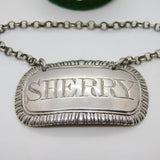 George III Sterling Silver Bright Cut Sherry Decanter Label Antique 1810 London