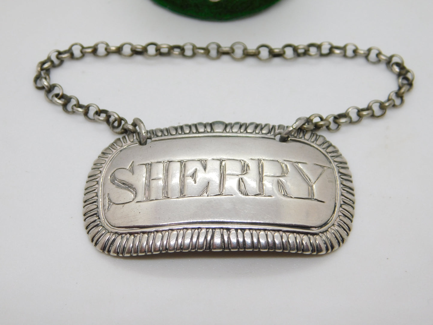 George III Sterling Silver Bright Cut Sherry Decanter Label Antique 1810 London