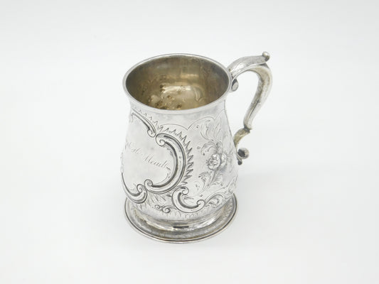 George II Sterling Silver Engraved Tankard 1755 London Richard Gurney & Co.