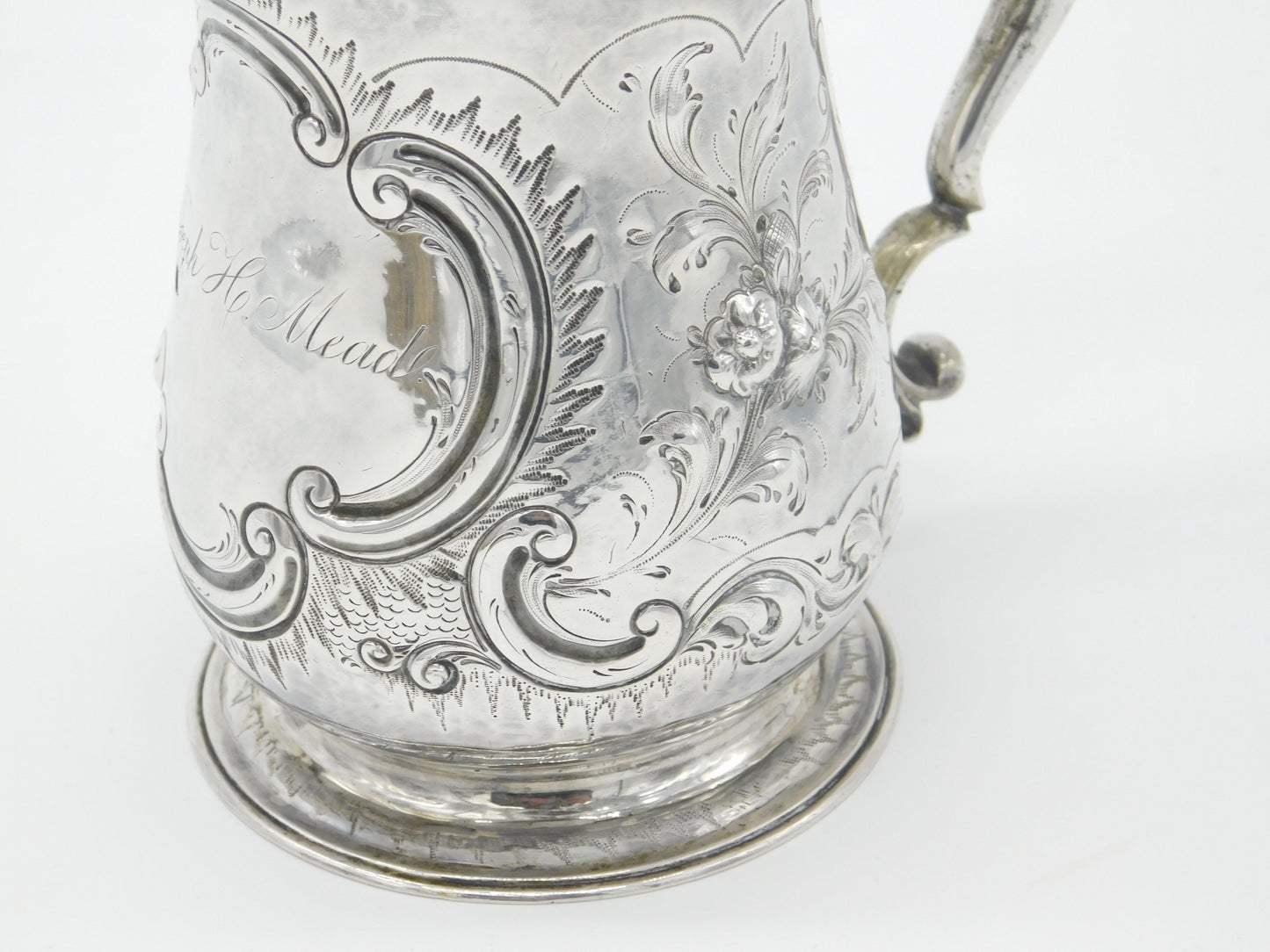 George II Sterling Silver Engraved Tankard 1755 London Richard Gurney & Co.