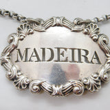 George III Sterling Silver Shell Pattern Madeira Decanter Label Antique 1809 London