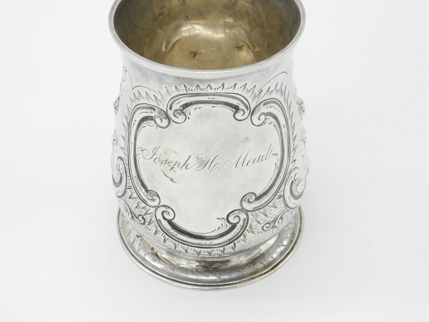 George II Sterling Silver Engraved Tankard 1755 London Richard Gurney & Co.