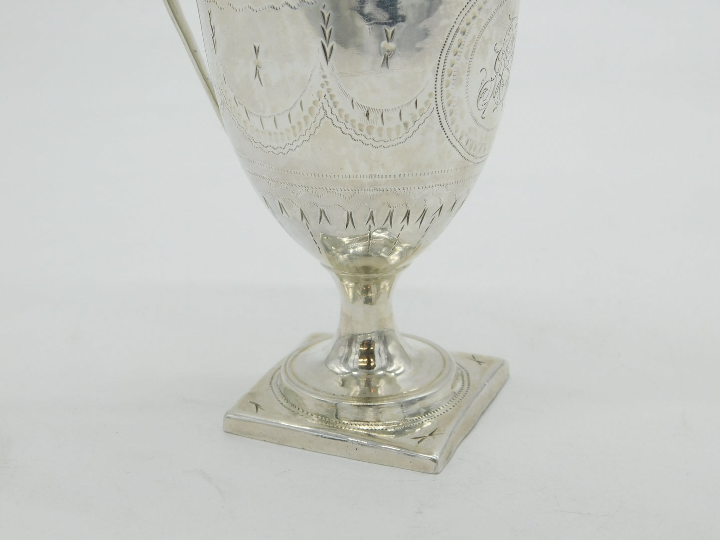 George III Sterling Silver Cross Pattern Helmet Cream Jug Antique 1794 London