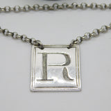 George III Sterling Silver Bright Cut Square Rum Decanter Label Antique 1806