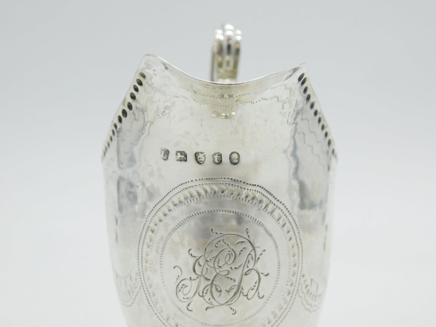George III Sterling Silver Cross Pattern Helmet Cream Jug Antique 1794 London