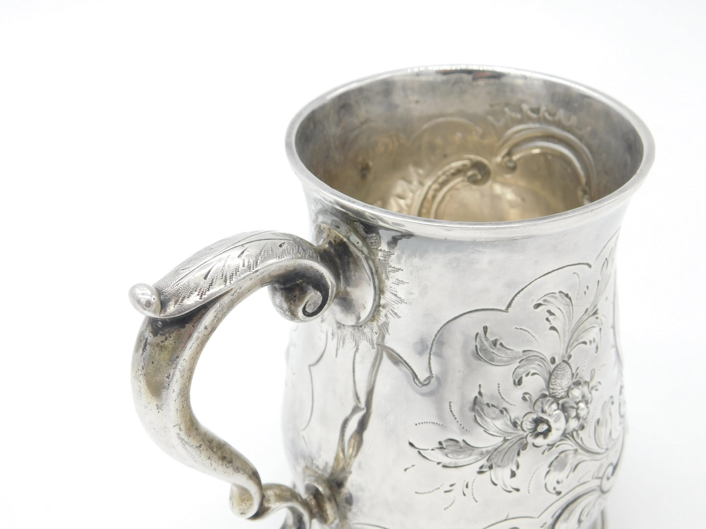 George II Sterling Silver Engraved Tankard 1755 London Richard Gurney & Co.