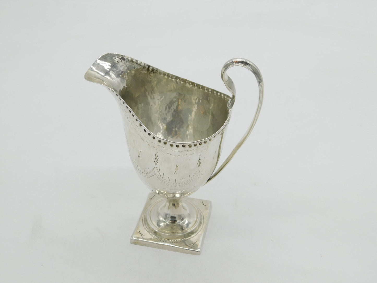 George III Sterling Silver Cross Pattern Helmet Cream Jug Antique 1794 London