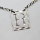 George III Sterling Silver Bright Cut Square Rum Decanter Label Antique 1806