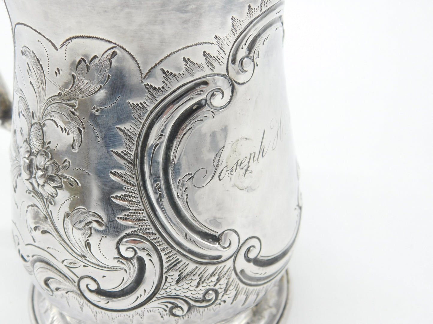 George II Sterling Silver Engraved Tankard 1755 London Richard Gurney & Co.