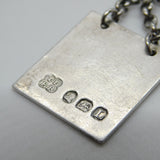 George III Sterling Silver Bright Cut Square Rum Decanter Label Antique 1806