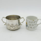 Victorian Britannia Silver 17th Century Style Porringer Antique 1896 London