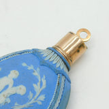 18th Century Silver Gilt & Wedgwood Pale Jasperware Scent Bottle Antique c1790s