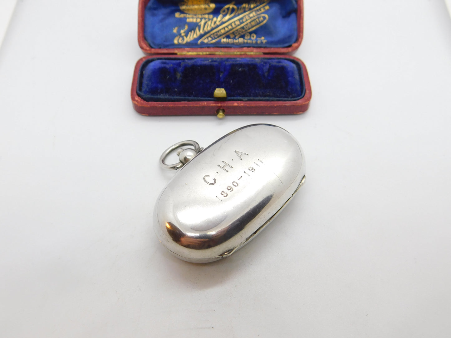 Edwardian Sterling Silver Double Sovereign Case Fob 1905 Birmingham Antique