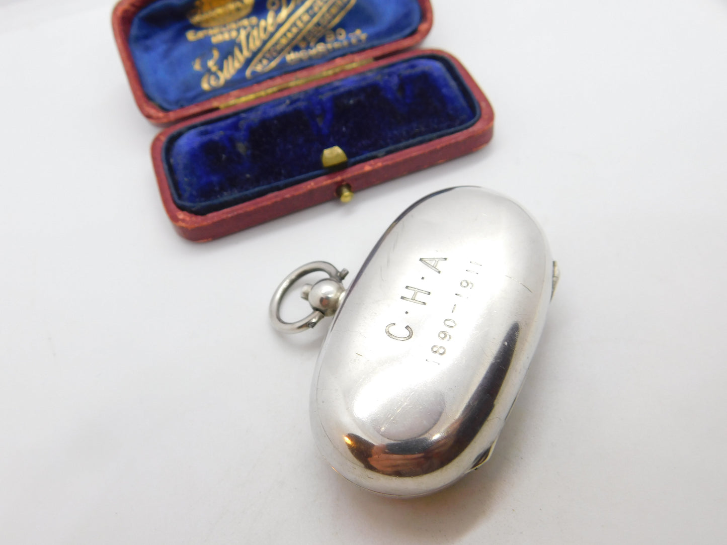 Edwardian Sterling Silver Double Sovereign Case Fob 1905 Birmingham Antique