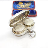 Edwardian Sterling Silver Double Sovereign Case Fob 1905 Birmingham Antique