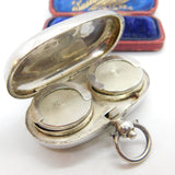 Edwardian Sterling Silver Double Sovereign Case Fob 1905 Birmingham Antique