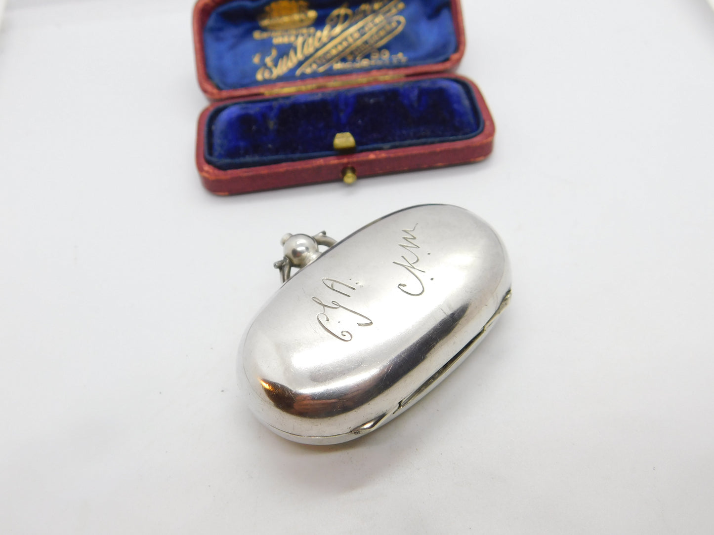 Edwardian Sterling Silver Double Sovereign Case Fob 1905 Birmingham Antique