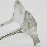 Victorian Pair of Fish Form Sterling Silver Sardine Tongs Antique 1894 Sheffield