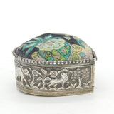19th Century Indian Sterling Silver Lion & Elephant Pattern Pin Cushion Antique c1880