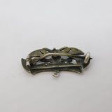 Egyptian Revival .800 Silver Enamel Wing Form God Brooch Antique c1920 Deco