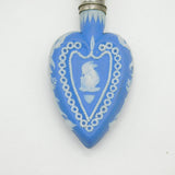 18th Century Silver Topped Wedgwood Jasperware Heart Shaped Scent Bottle c1790