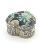 19th Century Indian Sterling Silver Lion & Elephant Pattern Pin Cushion Antique c1880