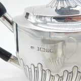 Victorian Sterling Silver Fluted Pattern Bachelors Tea Set Antique 1887 Chester