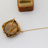 Victorian 18ct Gold, Onyx, Enamel & Seed Pearl Trefoil Mourning Brooch Antique 1887