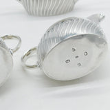 Victorian Sterling Silver Fluted Pattern Bachelors Tea Set Antique 1887 Chester