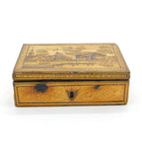 Georgian Napoleonic Prisoner of War Straw Work Trinket Box Antique c1815