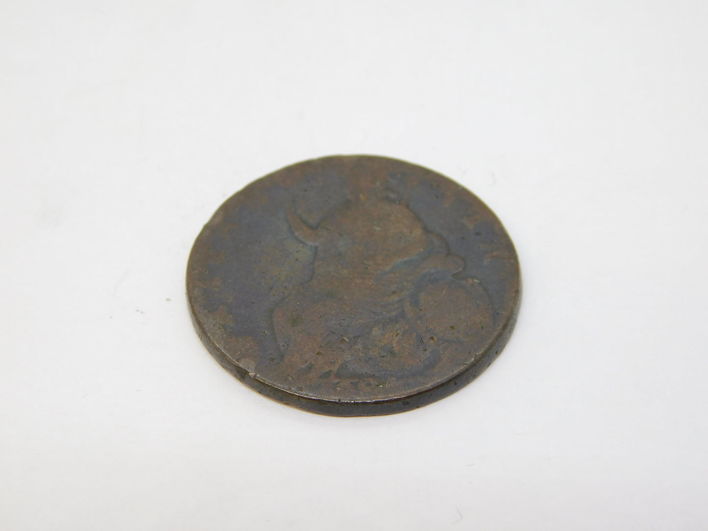 King William & Queen Mary Half Penny Coin Antique 1694 Fair Condition