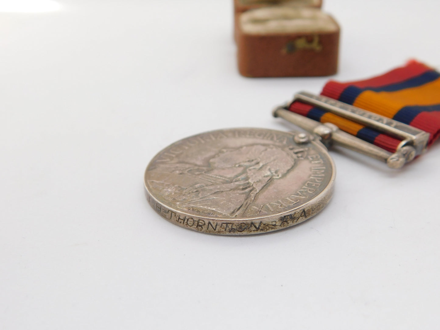 Boer War Queen's South Africa Medal 'TPTR J.H Thornthon, R.A' Antique c1900