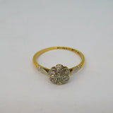 Victorian 18ct Yellow Gold Diamond Set Starburst Cluster Ring Antique c1880