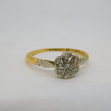 Victorian 18ct Yellow Gold Diamond Set Starburst Cluster Ring Antique c1880