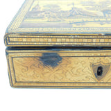 Georgian Napoleonic Prisoner of War Straw Work Trinket Box Antique c1815