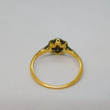 Victorian 18ct Yellow Gold Diamond Set Starburst Cluster Ring Antique c1880