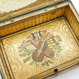 Georgian Napoleonic Prisoner of War Straw Work Trinket Box Antique c1815
