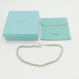 Boxed Tiffany & Co. Sterling Silver Beaded Pattern Necklace Vintage c2000