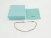 Boxed Tiffany & Co. Sterling Silver Beaded Pattern Necklace Vintage c2000