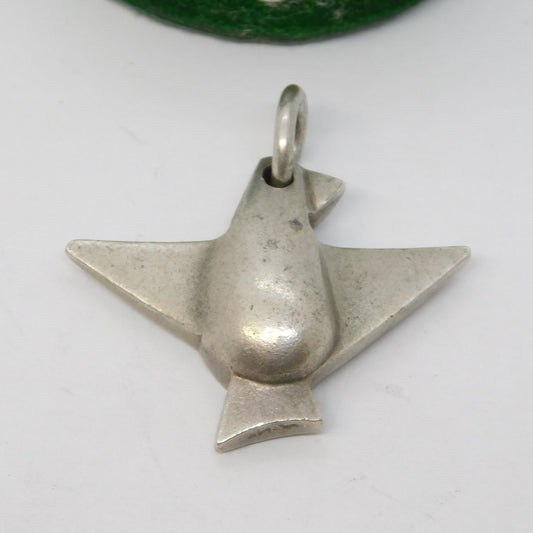 Georg Jensen Danish Sterling Silver Koppel Bird Pendant Vintage 1966 London