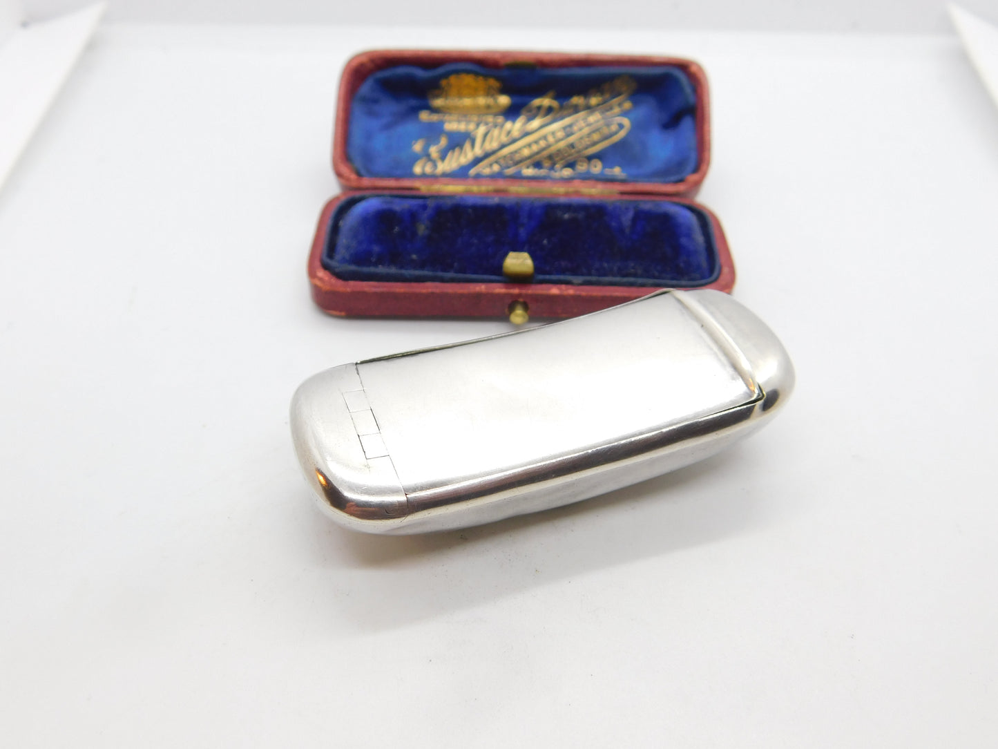 Edwardian Sterling Silver Snuff or Pill Box 1906 Birmingham Horton & Allday