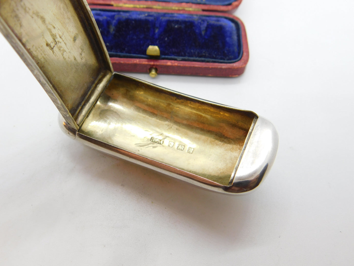 Edwardian Sterling Silver Snuff or Pill Box 1906 Birmingham Horton & Allday