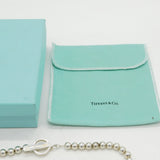 Boxed Tiffany & Co. Sterling Silver Beaded Pattern Necklace Vintage c2000