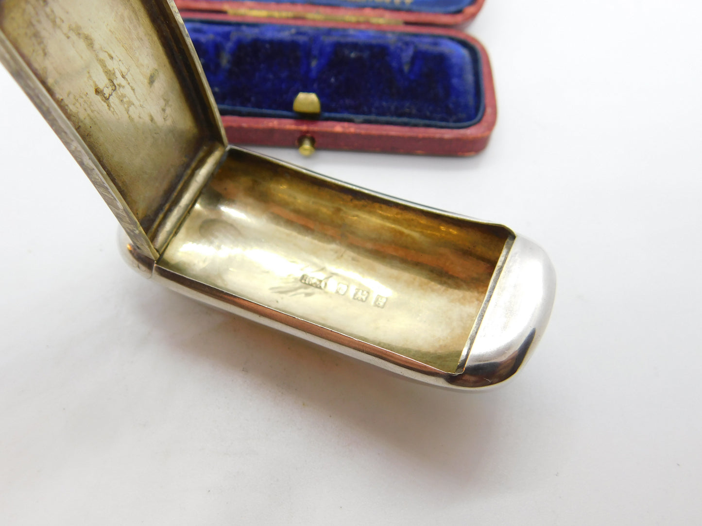 Edwardian Sterling Silver Snuff or Pill Box 1906 Birmingham Horton & Allday