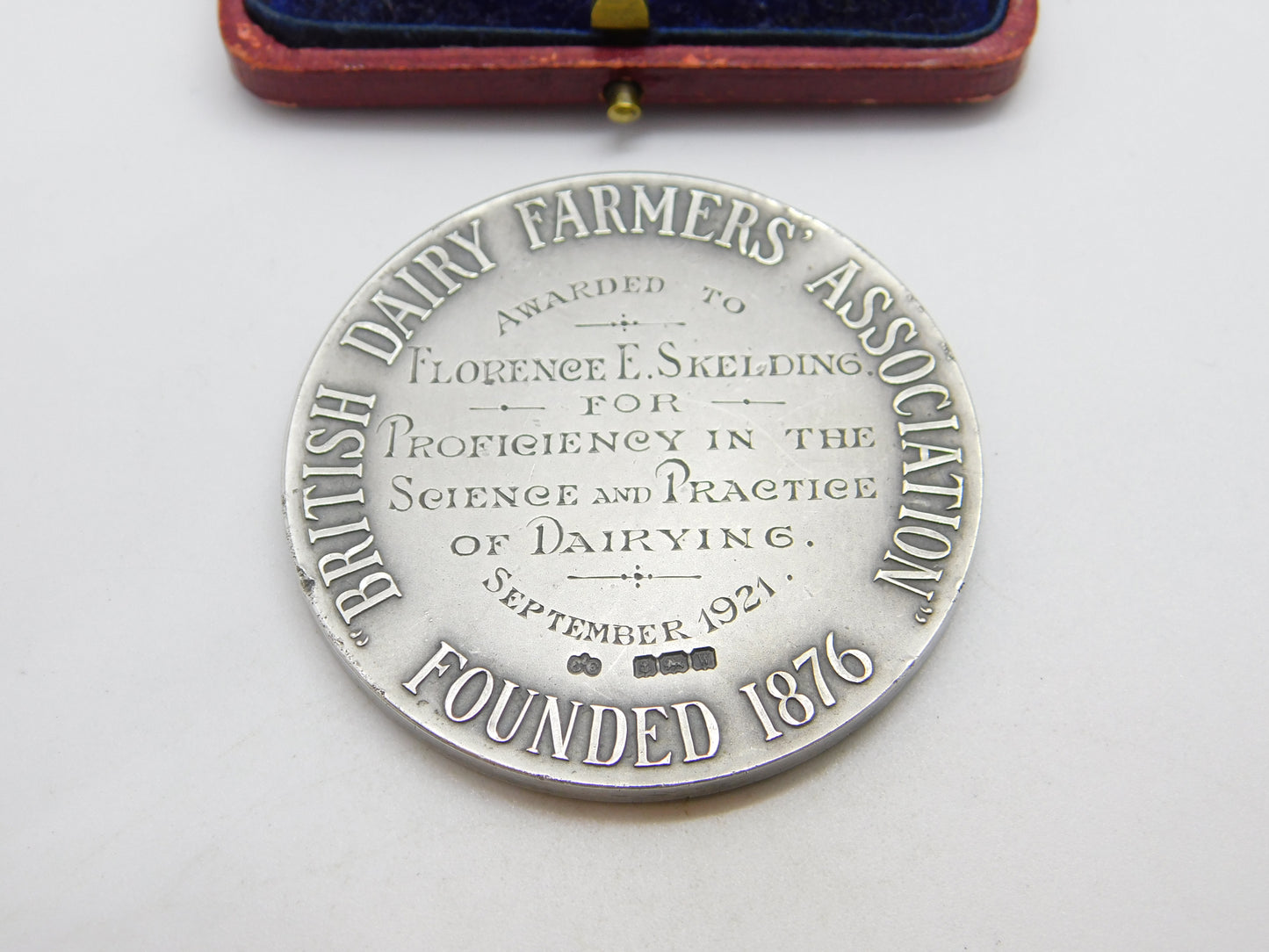 Sterling Silver British Dairy Farmer Association 'Dairying' Medal 1921 Antique