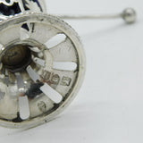 Victorian Pair of Sterling Silver Pierced Pedestal Mustard Pots Antique 1897 London
